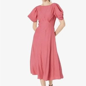 NWT Ted Baker Mid Pink Tulipi Panelled Midi Tea Dress 100% Viscose